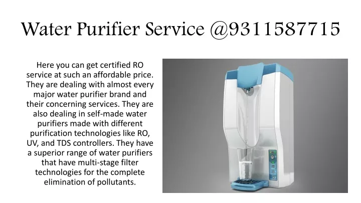 water purifier service @ 9311587715
