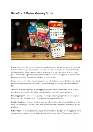 benefits of online grocery store