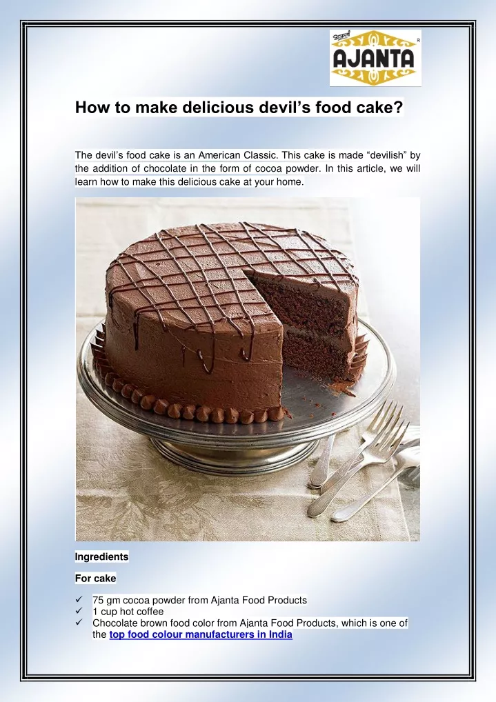 how to make delicious devil s food cake