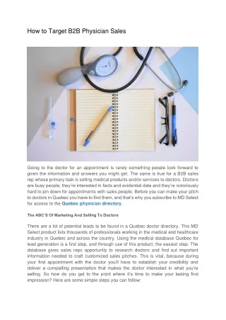 how to target b2b physician sales