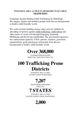 How  Kailash Satyarthi Children’s Foundation (KSCF) addressing child trafficking