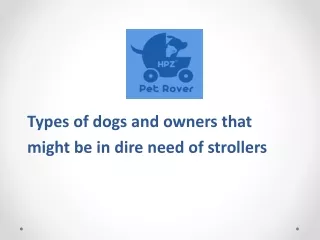 Types of dogs and owners that might be in dire need of strollers
