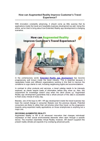 how can augmented reality improve customer