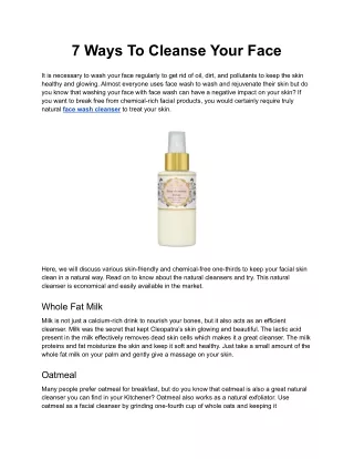 7 Ways to cleanse your face