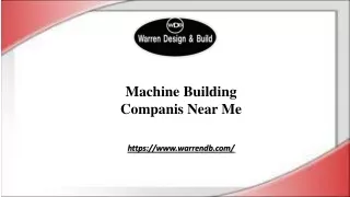 Machine Building Companis Near Me