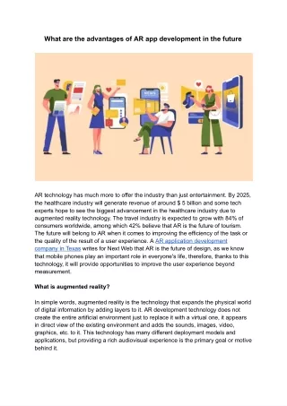what are the advantages of ar app development