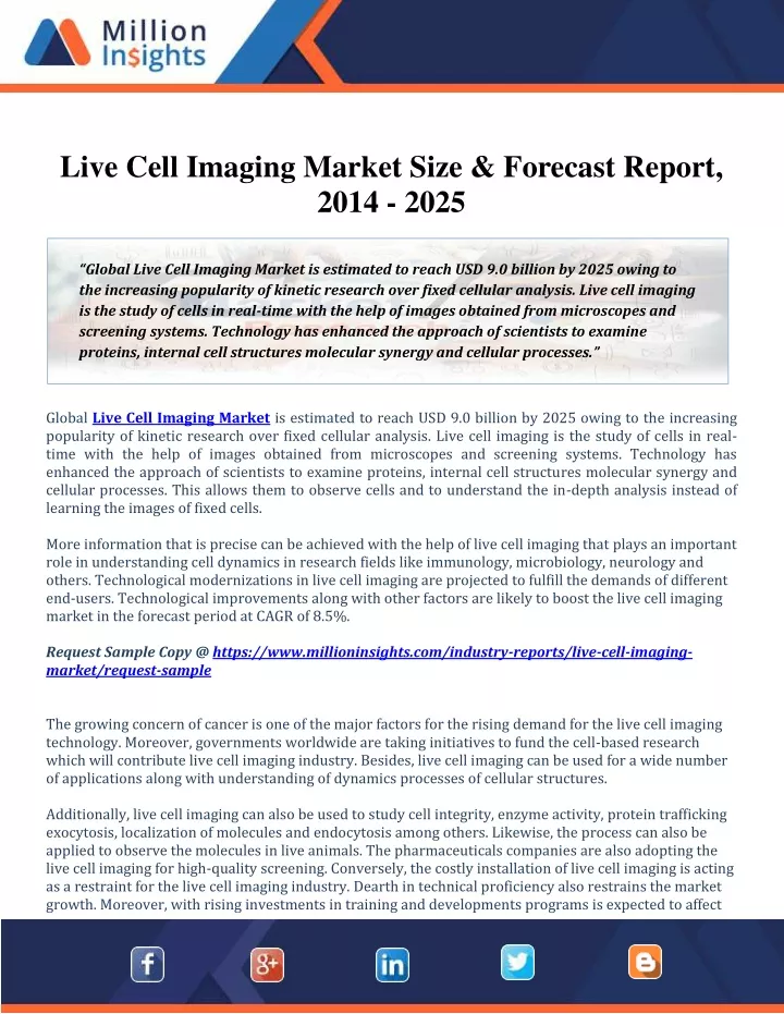 live cell imaging market size forecast report