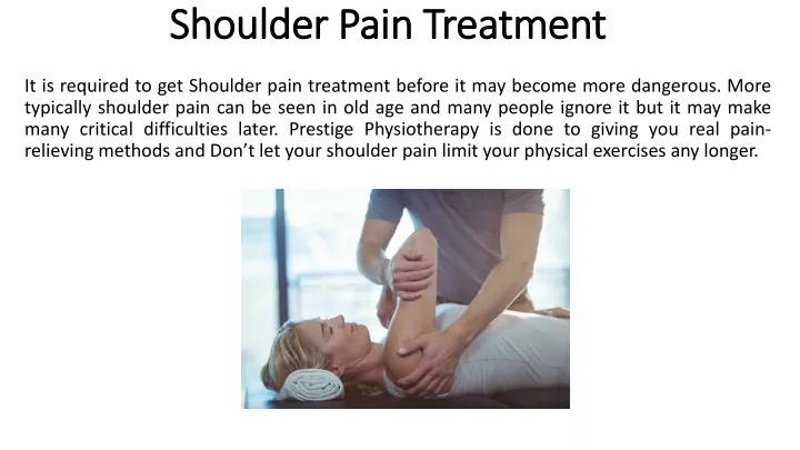 shoulder pain treatment