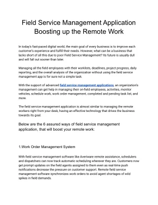field service management application boosting