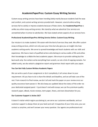 academicpaperpros custom essay writing service