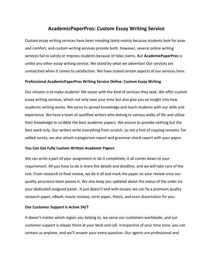 academicpaperpros custom essay writing service