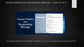 Canon Printer Not Responding Message - How to Fix It