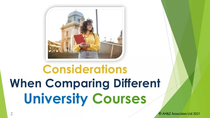considerations when comparing different university courses