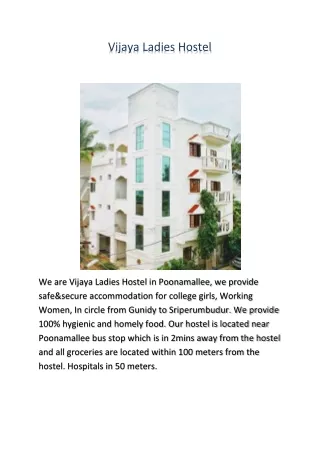 vijaya ladies hostel