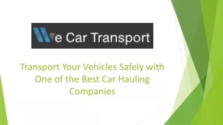 Transport Your Vehicles Safely With Wecartransport