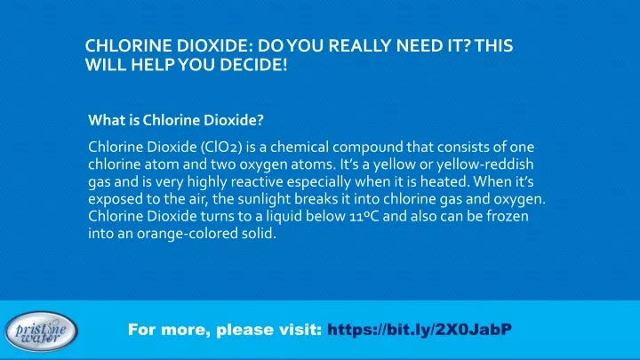 chlorine dioxide do you really need it this will help you decide
