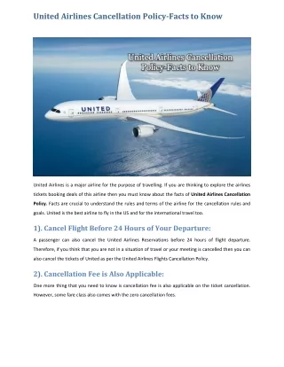 united airlines cancellation policy facts to know