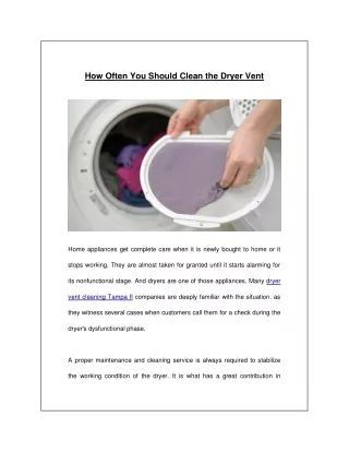 How Often You Should Clean the Dryer Vent