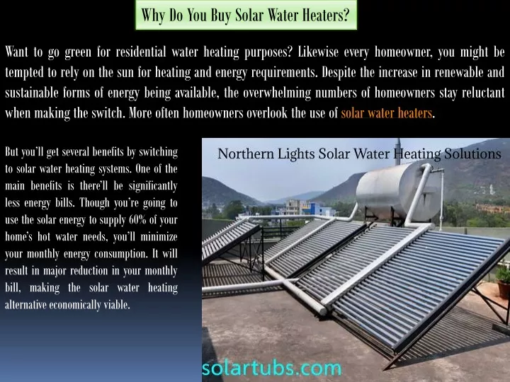 why do you buy solar water heaters