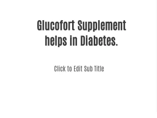 glucofort supplement helps in diabetes
