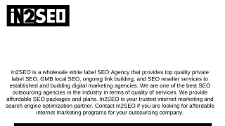 in2seo is a wholesale white label seo agency that