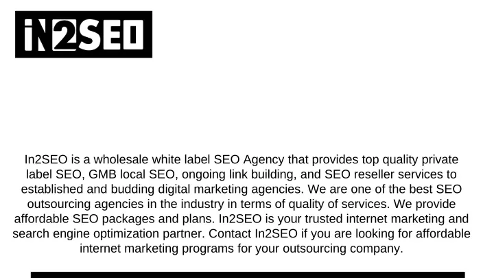 in2seo is a wholesale white label seo agency that