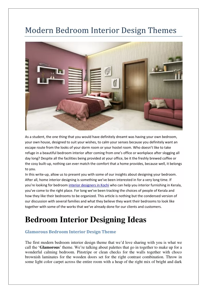 modern bedroom interior design themes
