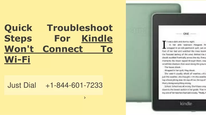 quick troubleshoot steps for kindle won t connect