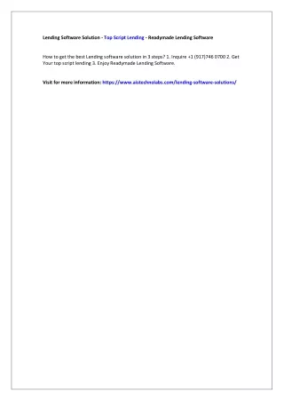 lending software solution top script lending