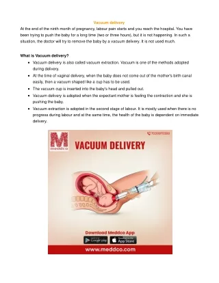 Vacuum delivery - Meddco