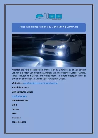 Auto Rücklichter Online zu verkaufen | Ejimm.de
