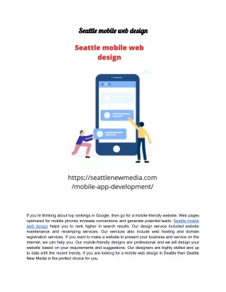 Seattle mobile web design