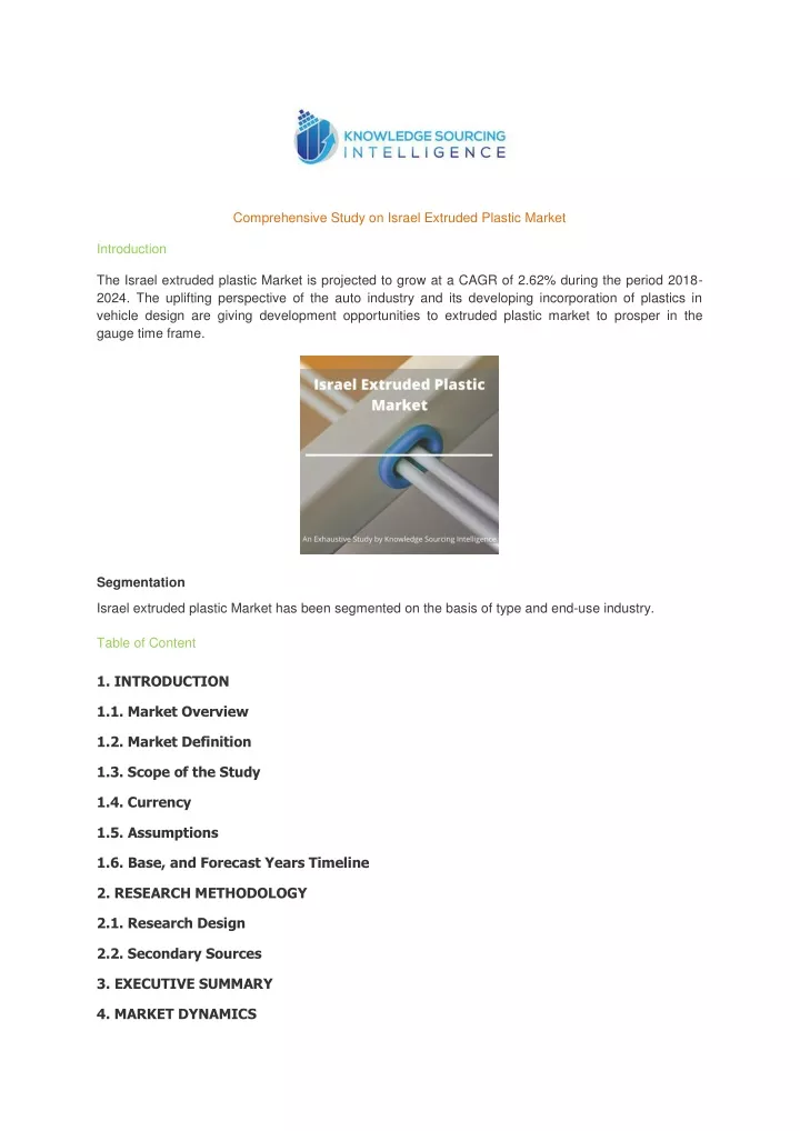 comprehensive study on israel extruded plastic