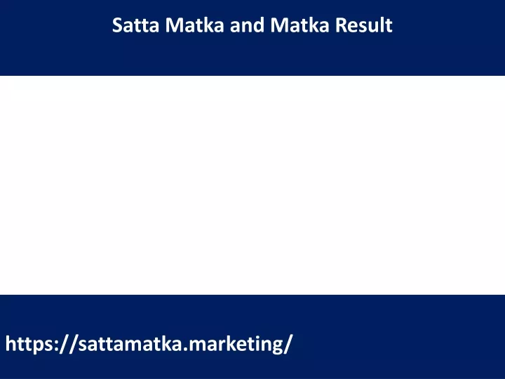 satta matka and matka result