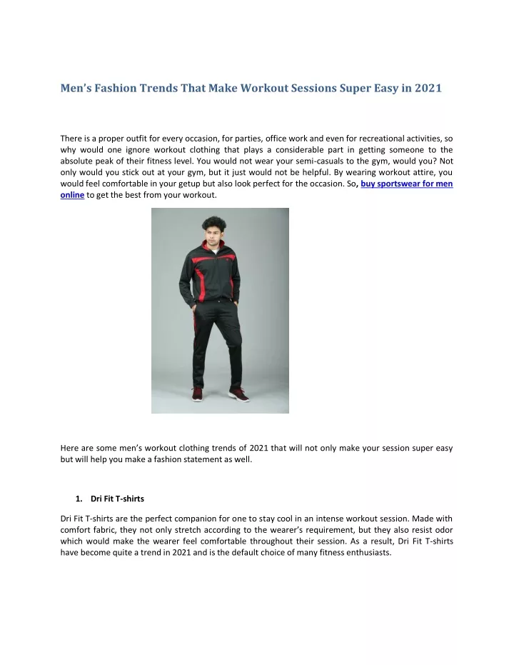 men s fashion trends that make workout sessions