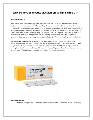 why are provigil product modalert on demand