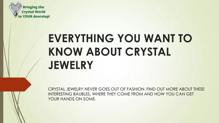 everything you want to know about crystal jewelry