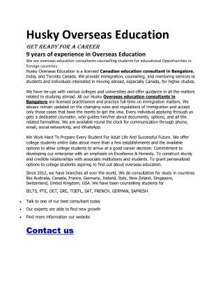 Husky Overseas Education