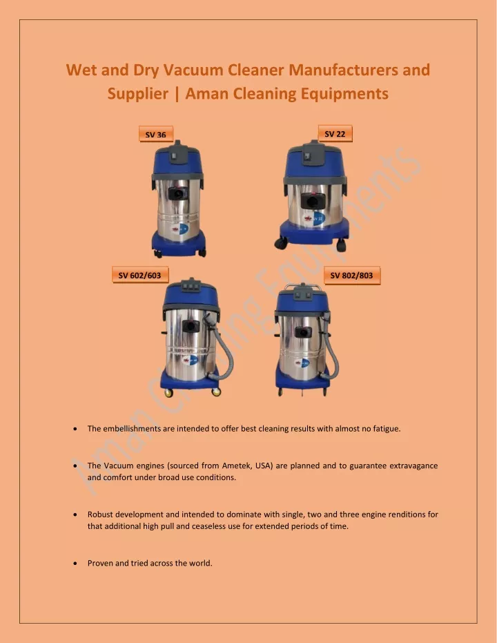wet and dry vacuum cleaner manufacturers