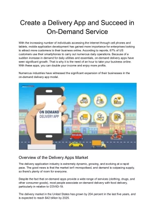 Create a Delivery App and Succeed in On-Demand Service