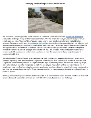 emerging trends in largescale and narrow pavers