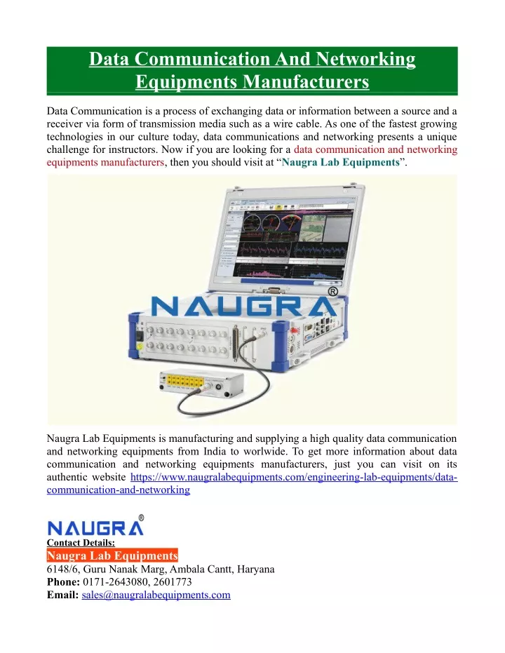 data communication and networking equipments