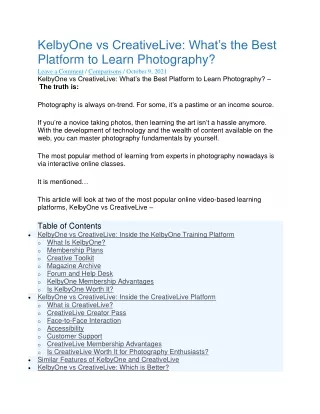 kelbyone vs creativelive what s the best platform