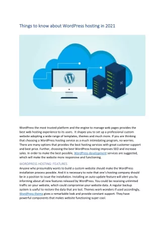 Things to know about WordPress hosting in 2021