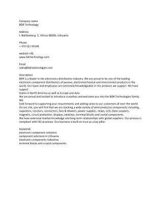 company name bdr technology address j bal ikonio
