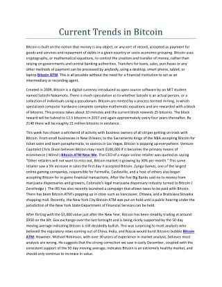 current trends in bitcoin
