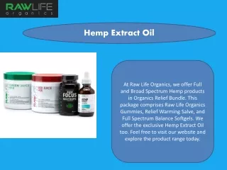 Hemp Extract Oil