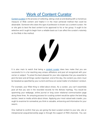 work of content curator
