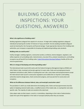 Building Codes And Inspections: Your Questions, Answered