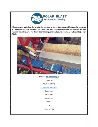 Dry Ice Cleaning Uk Polarblast.co.uk